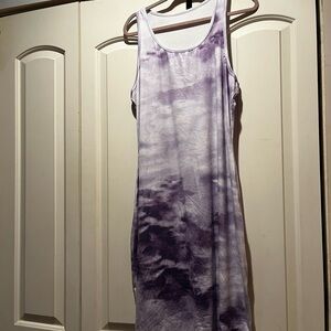 SHEIN Purple Tie-Dye Maxi Dress